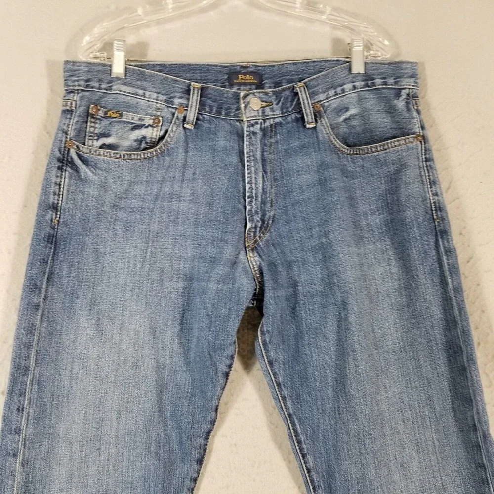 Polo Ralph Lauren jeans men's 36 x 30 Varick slim straight blue denim pants‎